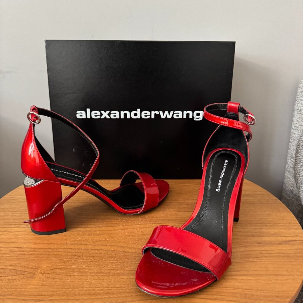 Like New! Bright Red Alexander Wang Shoes with Trademark Cut out Heel